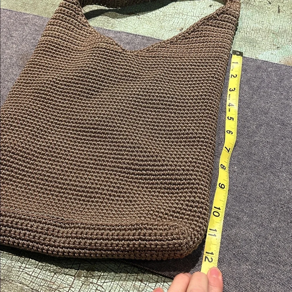The Sak Brown Crochet Hobo Bag Boho Y2K Minimalist Summer Tote - Picture 7 of 8